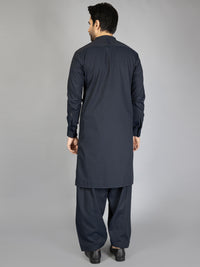 Midnight Blue Blended Kameez Shalwar - AL-KS-2859