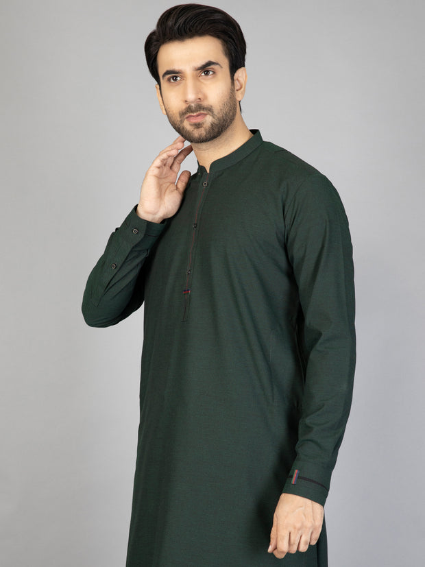 Green Blended Kameez Shalwar - AL-KS-2862