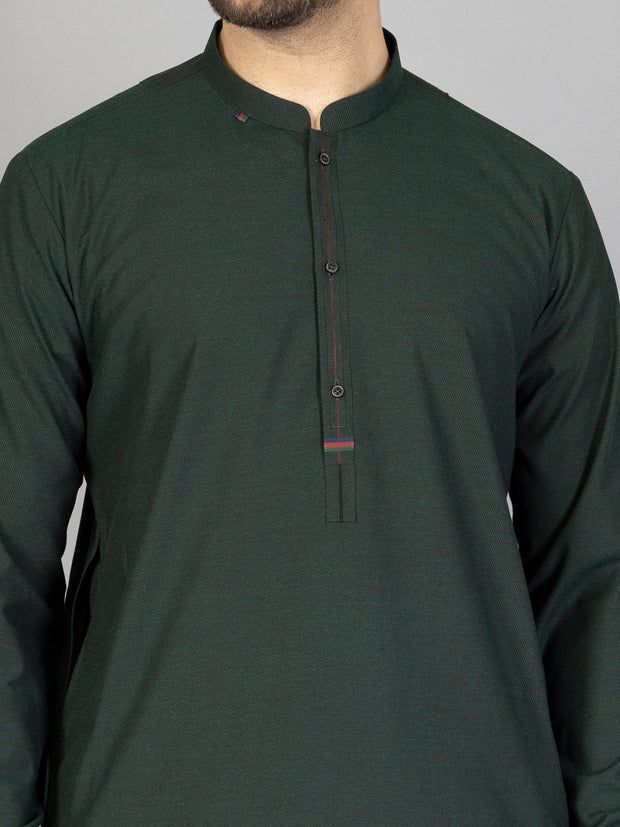 Green Blended Kameez Shalwar - AL-KS-2862