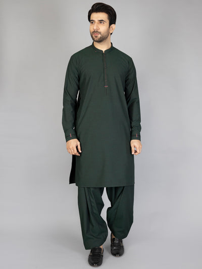 Green Blended Kameez Shalwar - AL-KS-2862