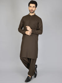 Dark Green Blended Kameez Shalwar - AL-KS-2870