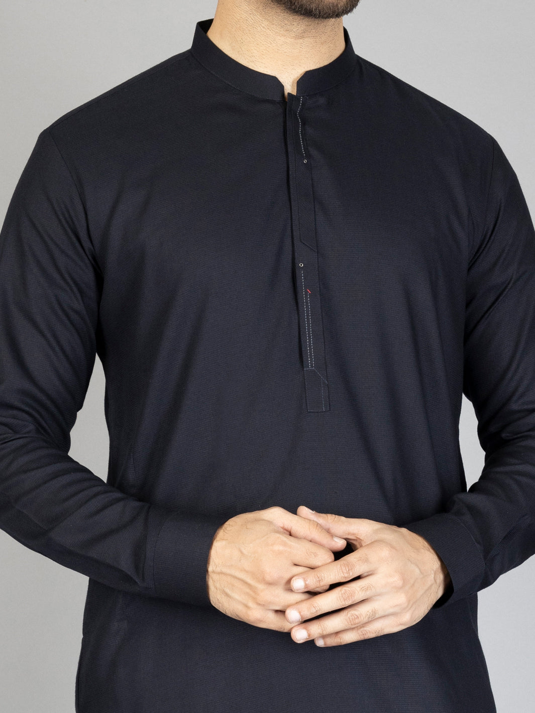 Dark Blue Blended Kameez Shalwar - AL-KS-2872