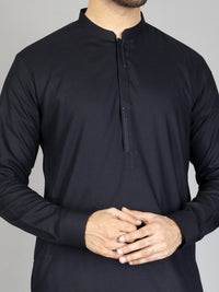 Dark Blue Blended Kameez Shalwar - AL-KS-2872