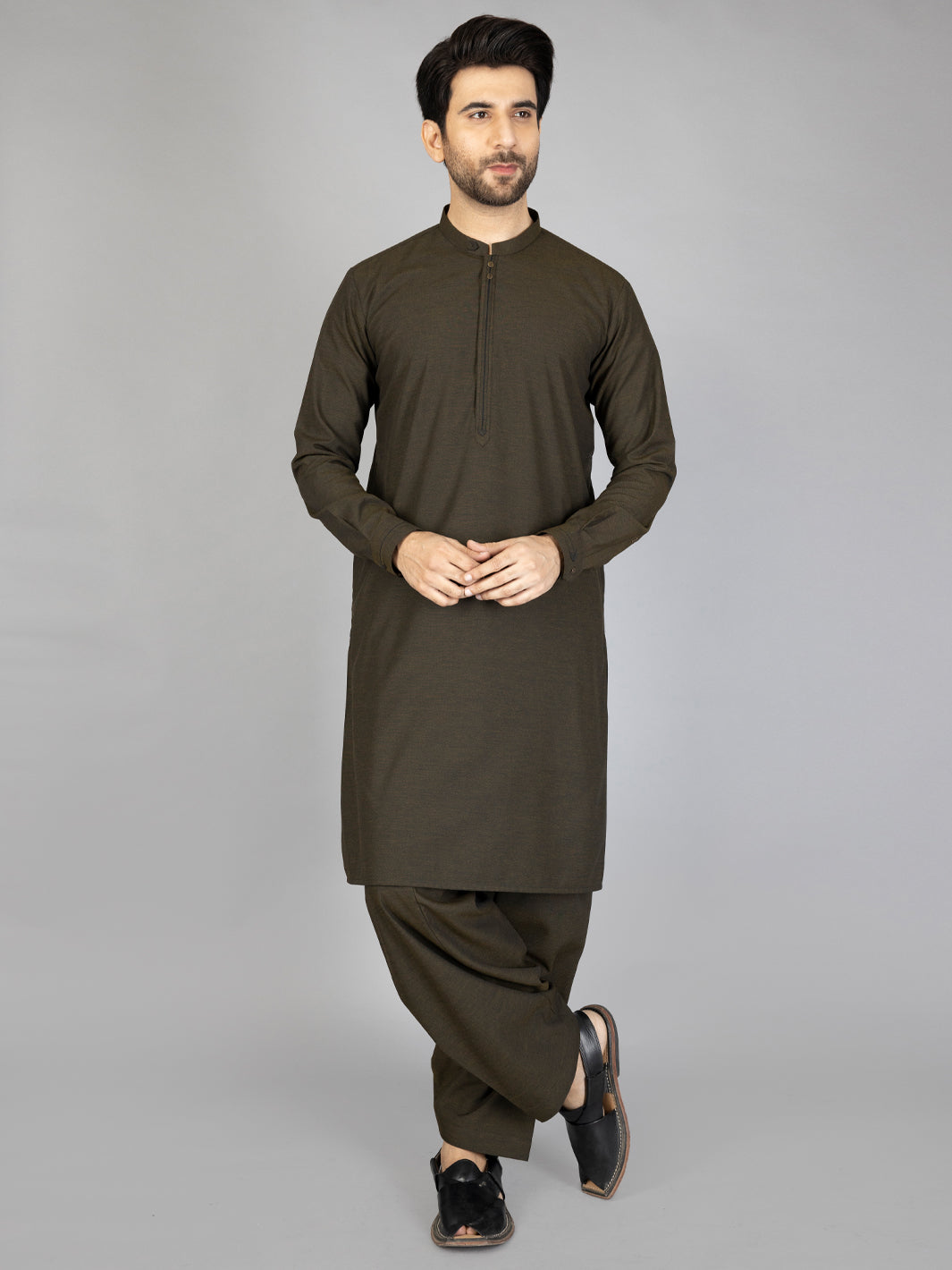 Green Blended Kameez Shalwar - AL-KS-2873