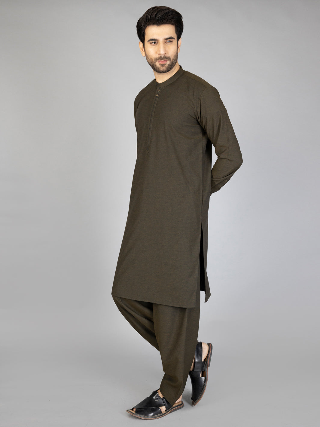 Green Blended Kameez Shalwar - AL-KS-2873