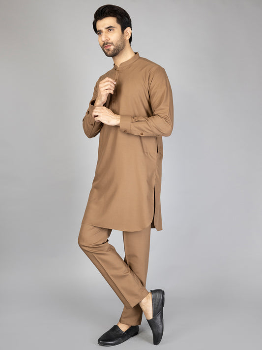 Camel Blended Kurta Trouser - AL-KT-2876