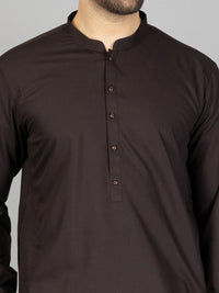 Dark Brown Blended Kurta Trouser - AL-KT-2878