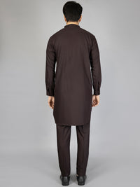 Dark Brown Blended Kurta Trouser - AL-KT-2878