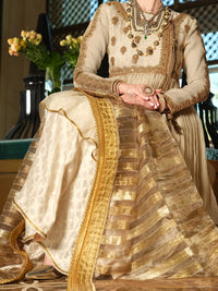 Beige Organza 3 Piece Formal - AL-3PS-LS-287