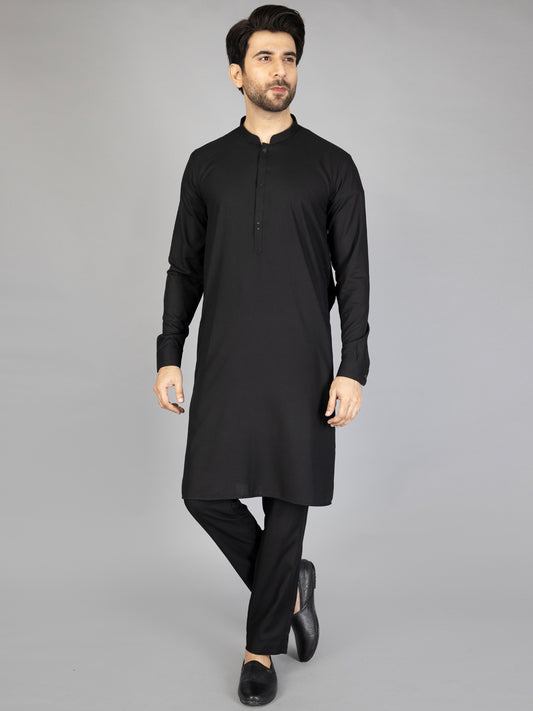 Black Blended Kurta Trouser - AL-KT-2880