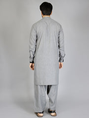 Light Grey Blended Kameez Shalwar - AL-KS-2881