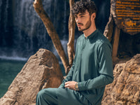 Green Blended Kameez Shalwar - AL-KS-2892