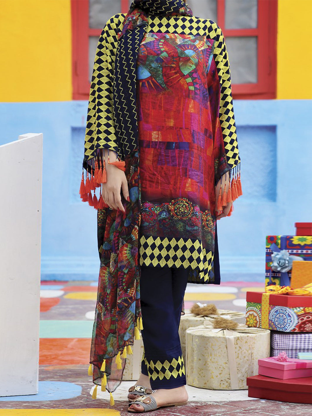 Red 2Pc Stitched - ALDP-2PS-063