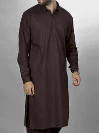 Chocolate Brown Kameez Shalwar - AL-KS-2131