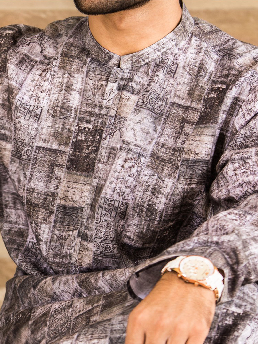 Dull Grey Linen Kurta - AL-K-440