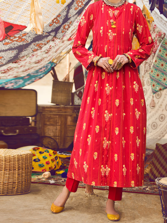 Red Yarn Dyed Tunic - AWP-LK-317A