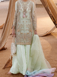 Pistachio Organza Green 3 Piece Formal Unstitched - AL-3PS-LS-UN-327