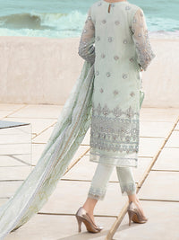 Mint Green Khaddi Net 3 Piece Formal Unstitched - AL-3PS-LS-UN-326