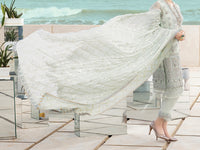 Mint Green Khaddi Net 3 Piece Formal Unstitched - AL-3PS-LS-UN-326