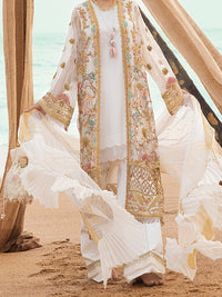 Off White Organza 3 Piece Formal Unstitched - AL-3PS-LS-UN-329