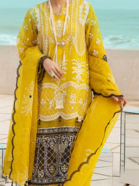 Yellow Organza 3 Piece Formal Unstitched - AL-3PS-LS-UN-328