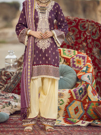 Purple Cambric 3Pc Unstitched - AWP-3PS-330