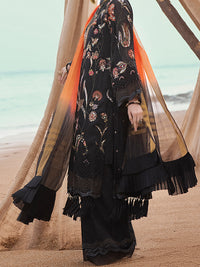 Black Khaddi Net 3Pc Formal Unstitched - AL-3PS-LS-UN-331