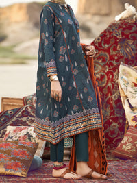 Teal Cambric 3Pc Unstitched - AWP-3PS-332