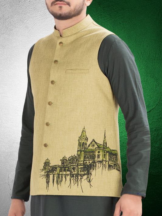 Green Blended Waistcoat - AL-WC-333