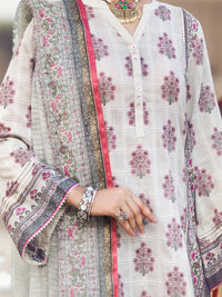Light Grey Jacquard 3Pc Unstitched - AWP-3PS-336