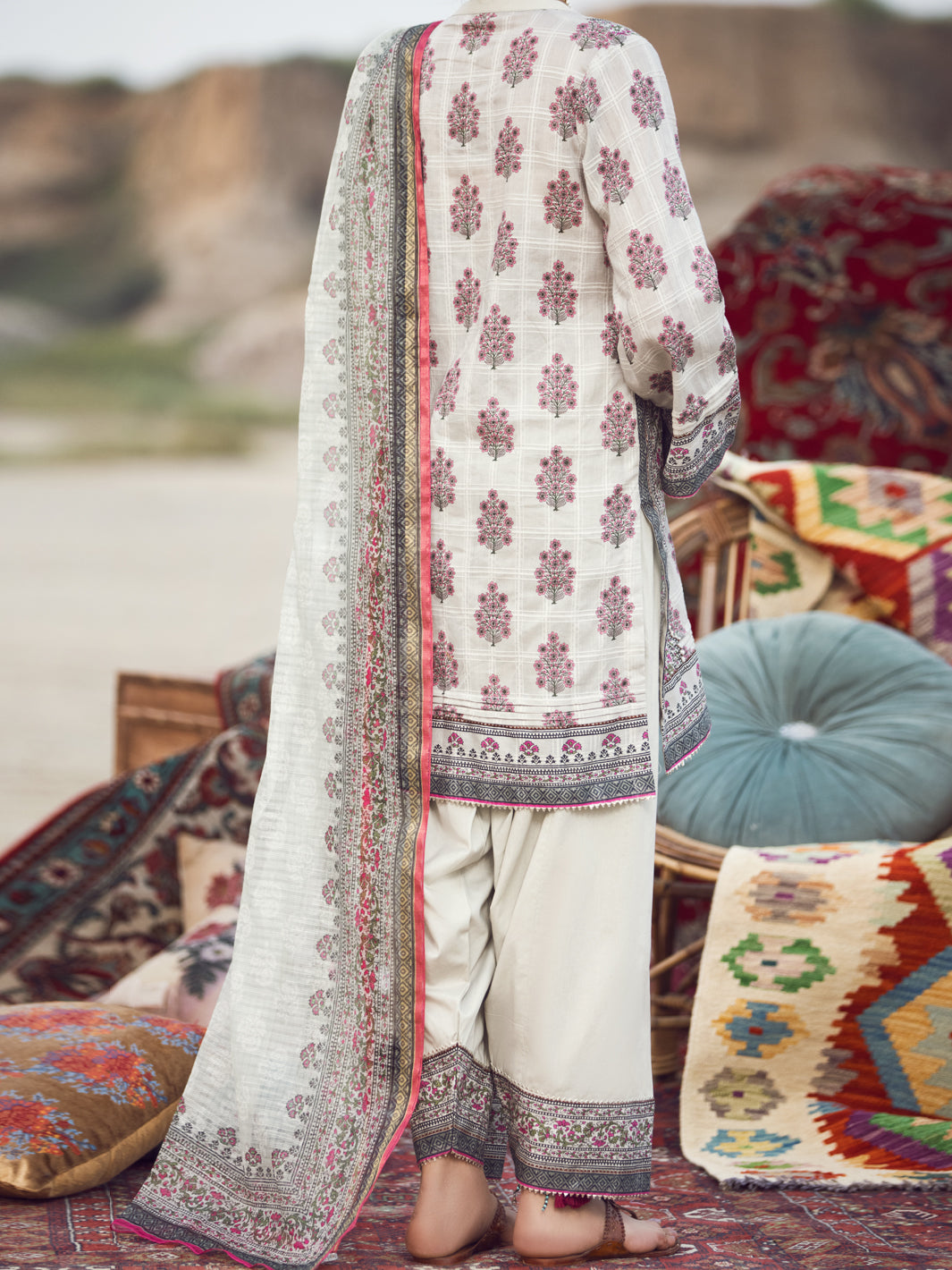 Light Grey Jacquard 3Pc Unstitched - AWP-3PS-336