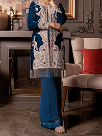 Royal Blue Velvet 2Pc Formal Stitched - AL-2PS-LS-339