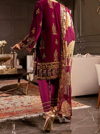 Plum Velvet 3Pc Formal Stitched - AL-3PS-LS-342