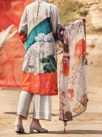 Grey Khaddar 3 Piece Stitched - AWP-3PS-342