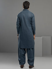 Blue Cotton Kameez Shalwar - ALWA-KS-343