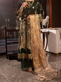 Green Velvet 3Pc Formal Stitched - AL-3PS-LS-344