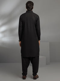 Black Blended Kameez Shalwar - ALWA-KS-347