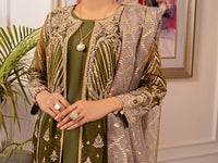 Green Organza 3Pc Formal Unstitched - AL-3PS-LS-UN-349