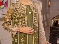 Green Organza 3Pc Formal Unstitched - AL-3PS-LS-UN-349