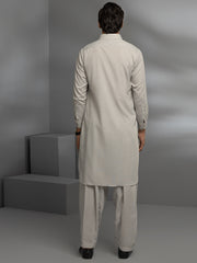 Light Grey Blended Kameez Shalwar - ALWA-KS-354