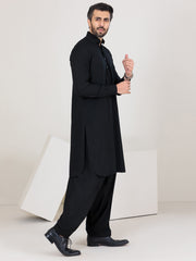 Black Blended Kameez Shalwar - ALWA-KS-356