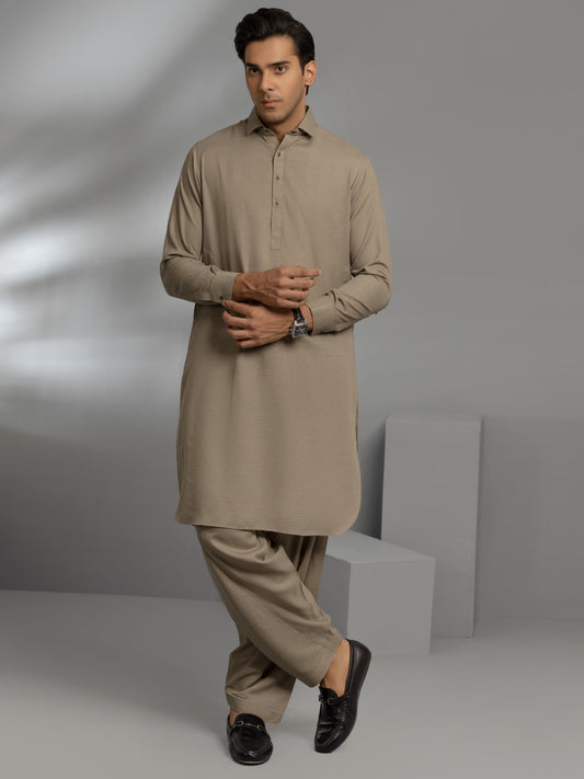 Green Blended Kameez Shalwar - ALWA-KS-361