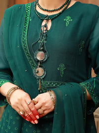 Green Khaddi 3Pc Formal Stitched - AL-3PS-LS-369