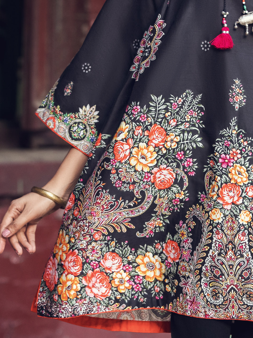 Black Cambric Tunic - AWP-LK-372