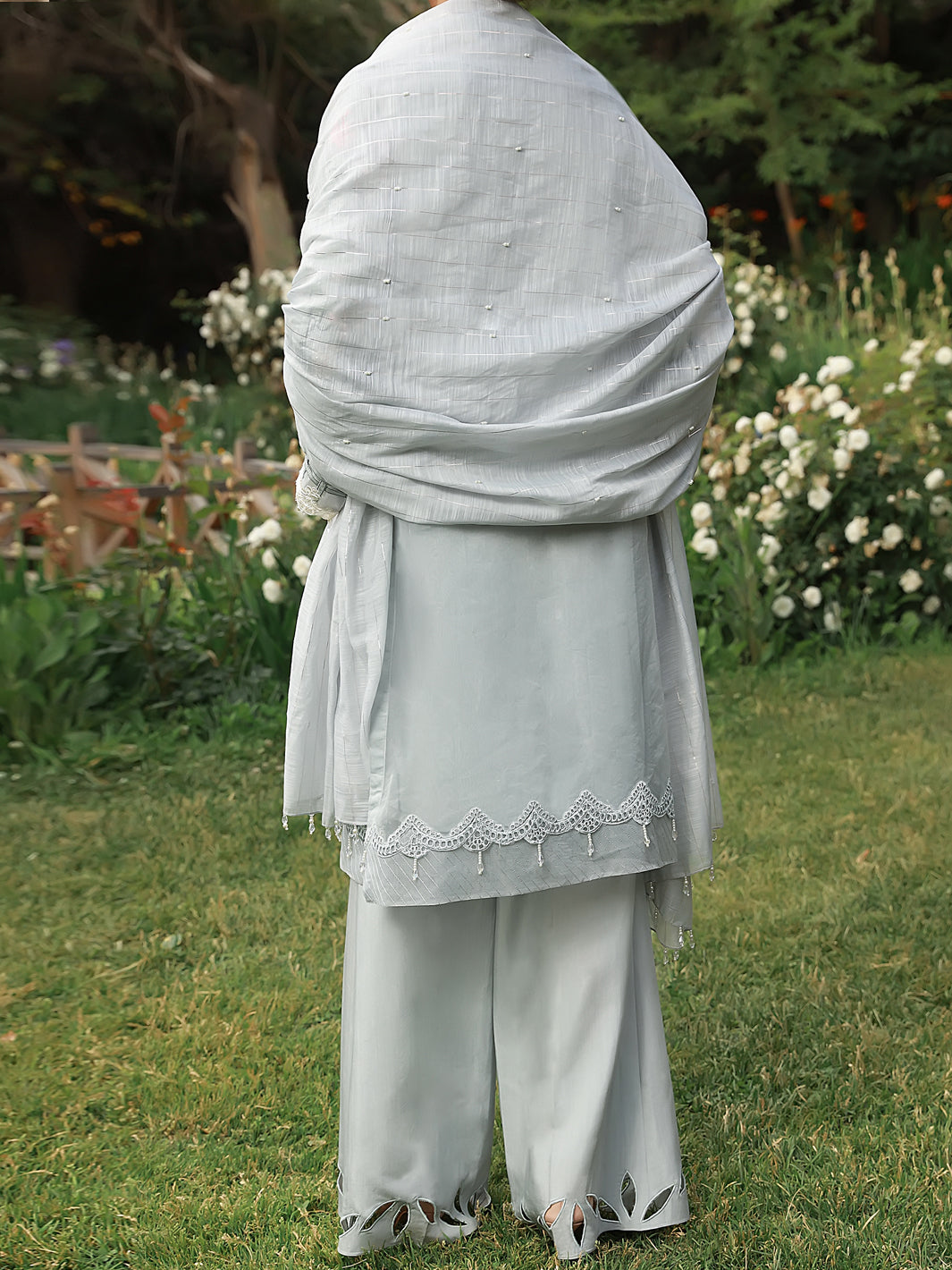 Grey 3Pc Formal Stitched - AL-3PS-LS-373