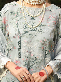 Grey 3Pc Formal Stitched - AL-3PS-LS-373