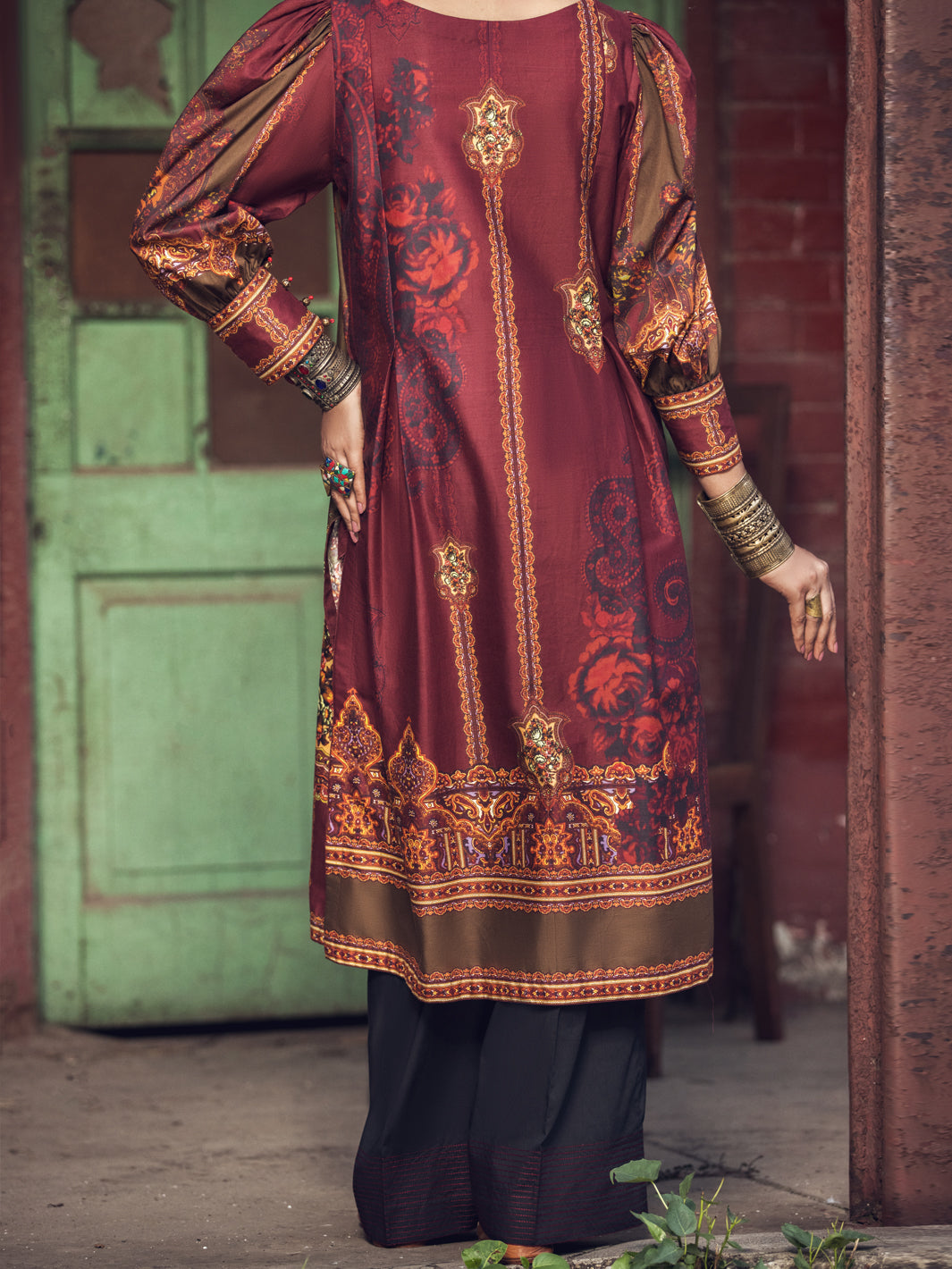 Maroon Cambric Tunic - AWP-LK-374