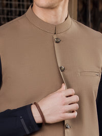 Olive Green Suiting Waistcoat - AL-WC-375