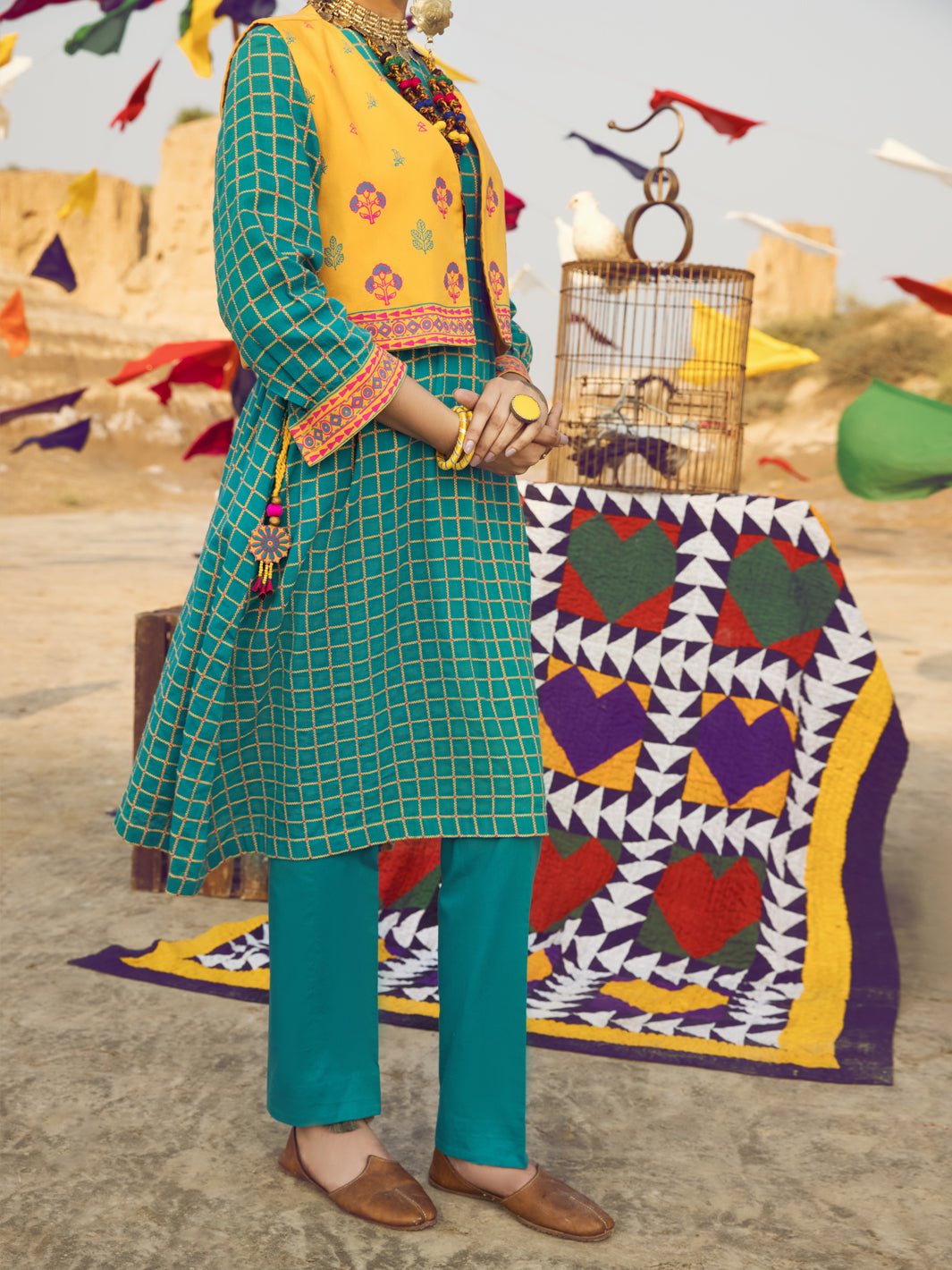 Green Yarn Dyed Tunic - AWP-LK-380
