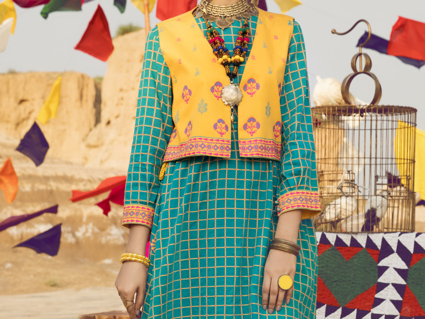 Green Yarn Dyed Tunic - AWP-LK-380